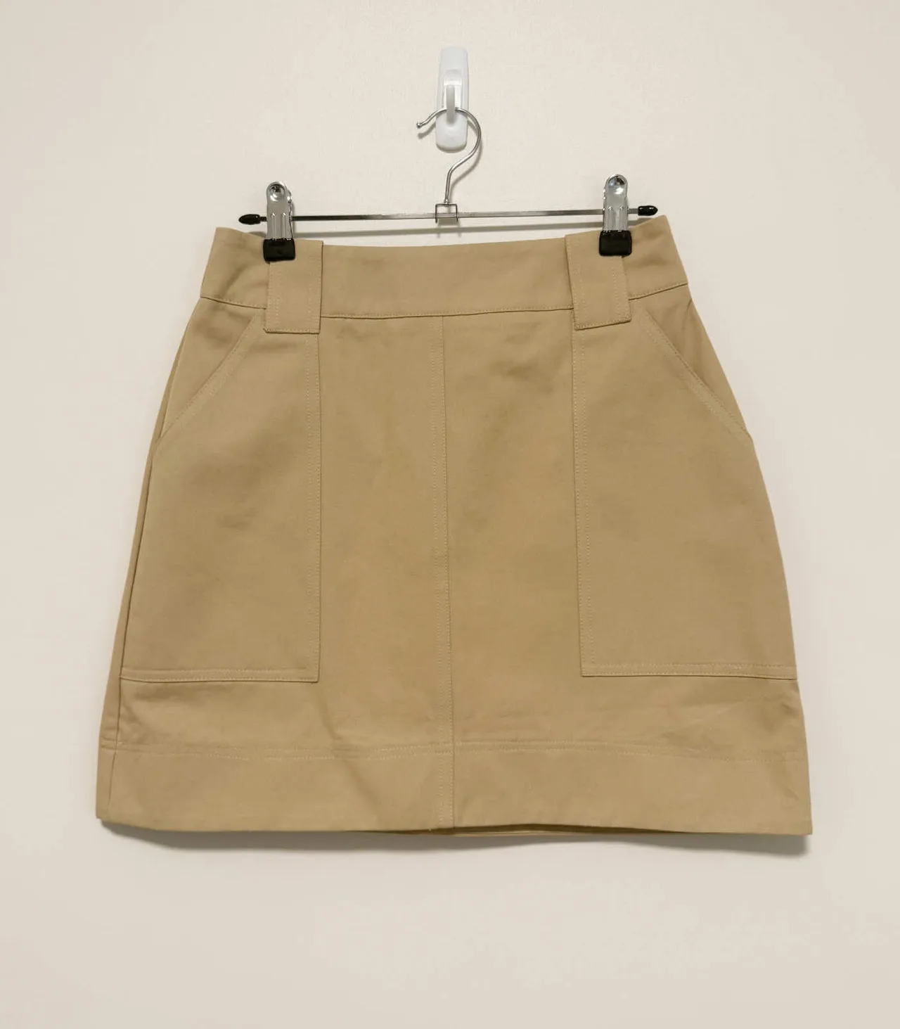 Calli Butter Beige High-waisted Cotton Mini Skirt with a waist tie - AU 6 — photo 4
