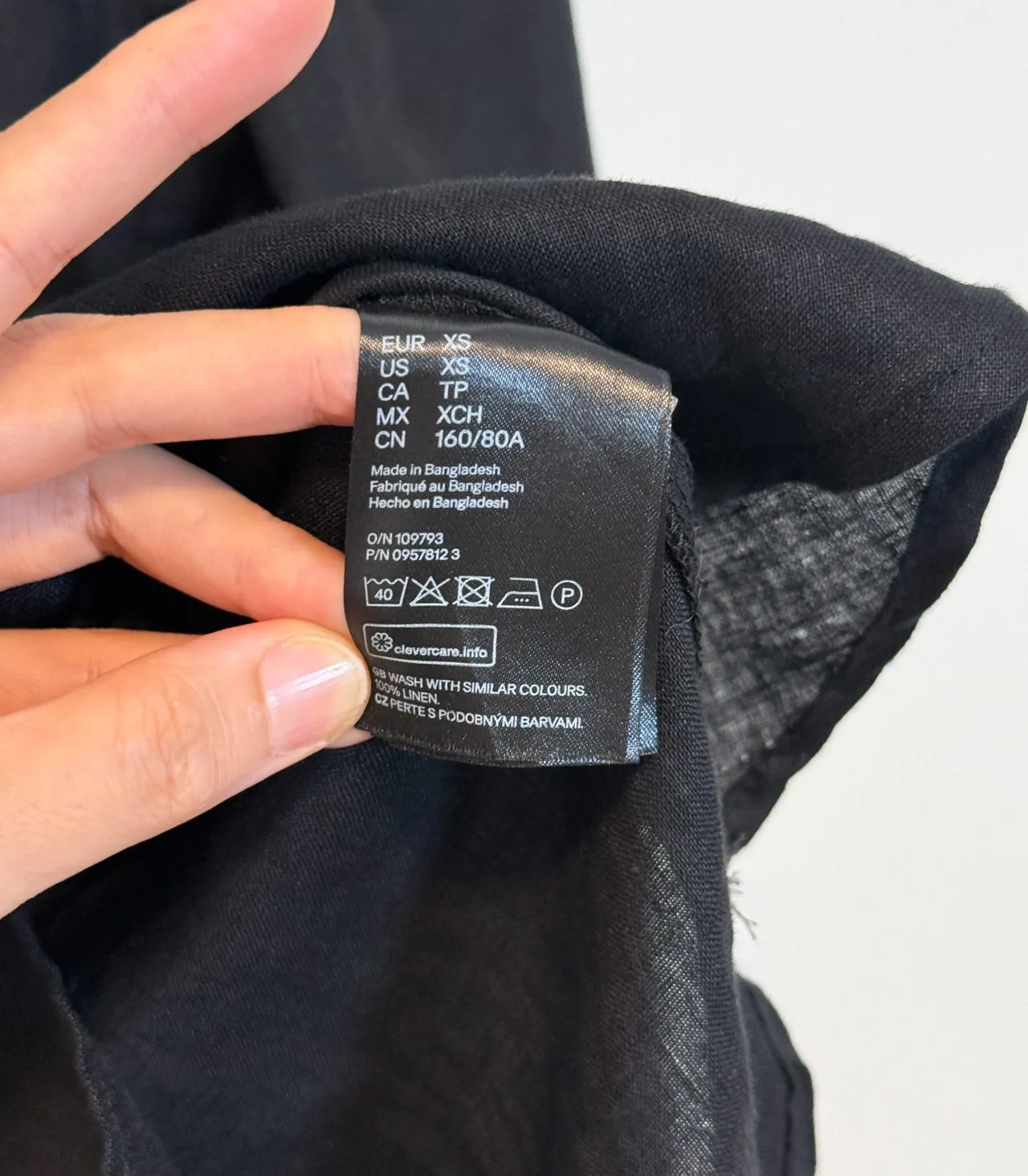 H&M Black Linen Button-Down Shirt - XS — photo 7