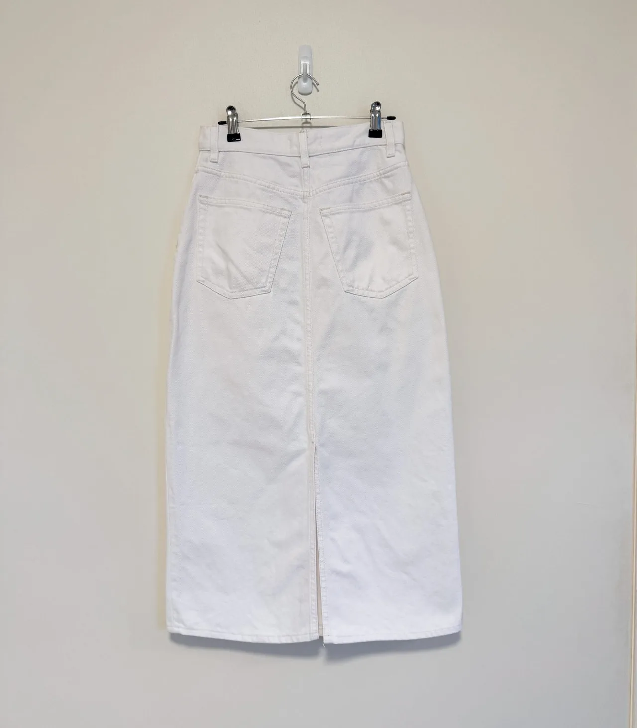 COS White Denim High-Waisted Midi Skirt with Front Slit - EU 34 — photo 4