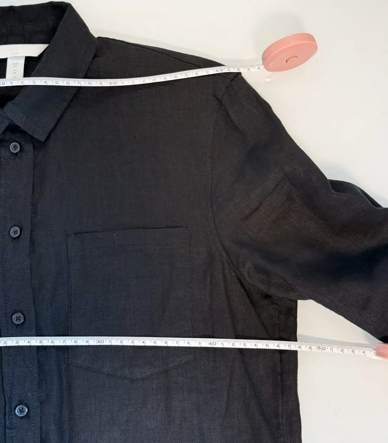 H&M Black Linen Button-Down Shirt - XS — photo 8