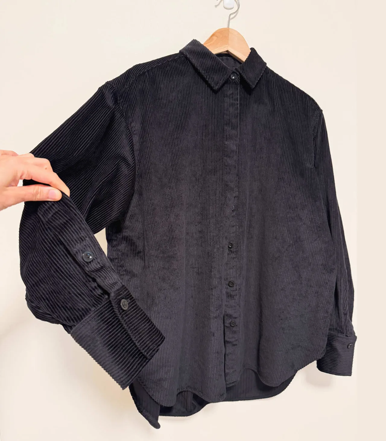 COS Black Corduroy Oversized Button Down Shirt Shiket - EU 34 — photo 5
