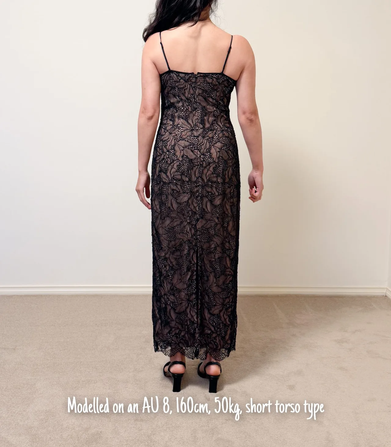 Witchery Black Lace Slip Midi Dress - AU 6 — photo 2