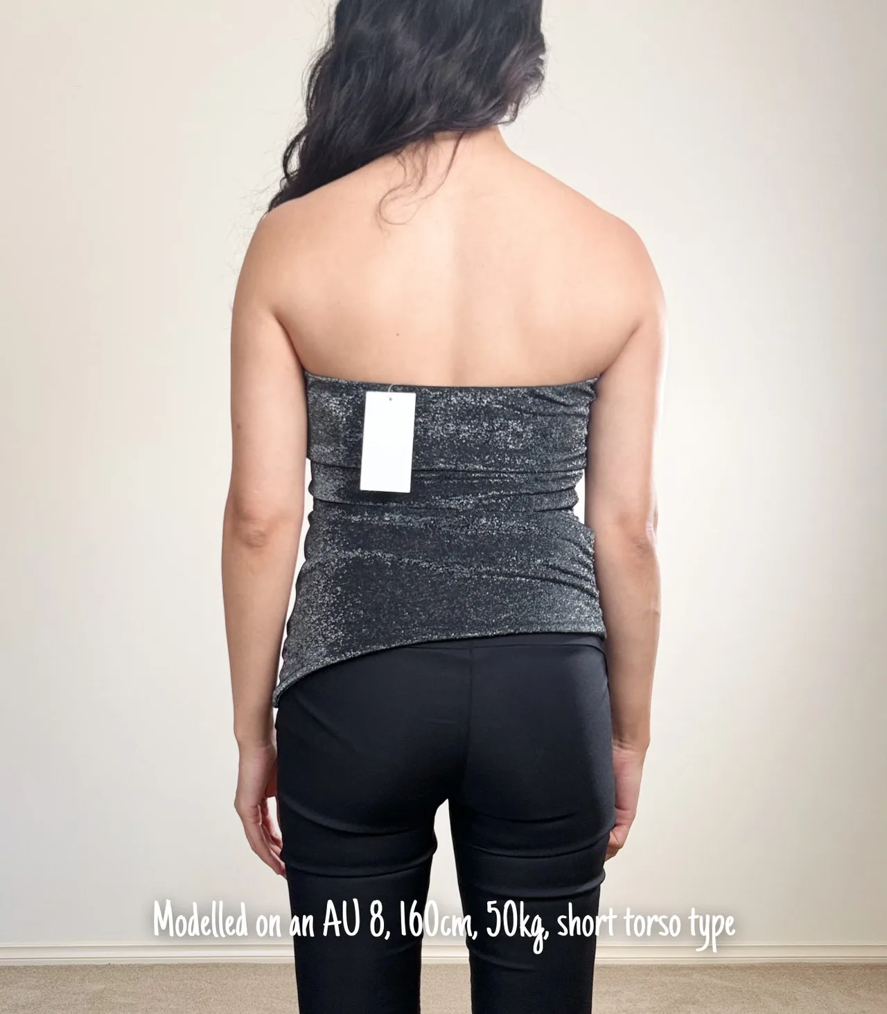 Kookai Black Metallic Strapless Bandeaus Top - AU 10 — photo 2