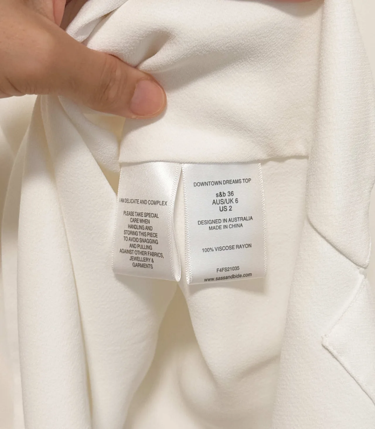 Sass & Bide White Asymmetric Viscose Sleeveless Top - AU 6 — photo 6