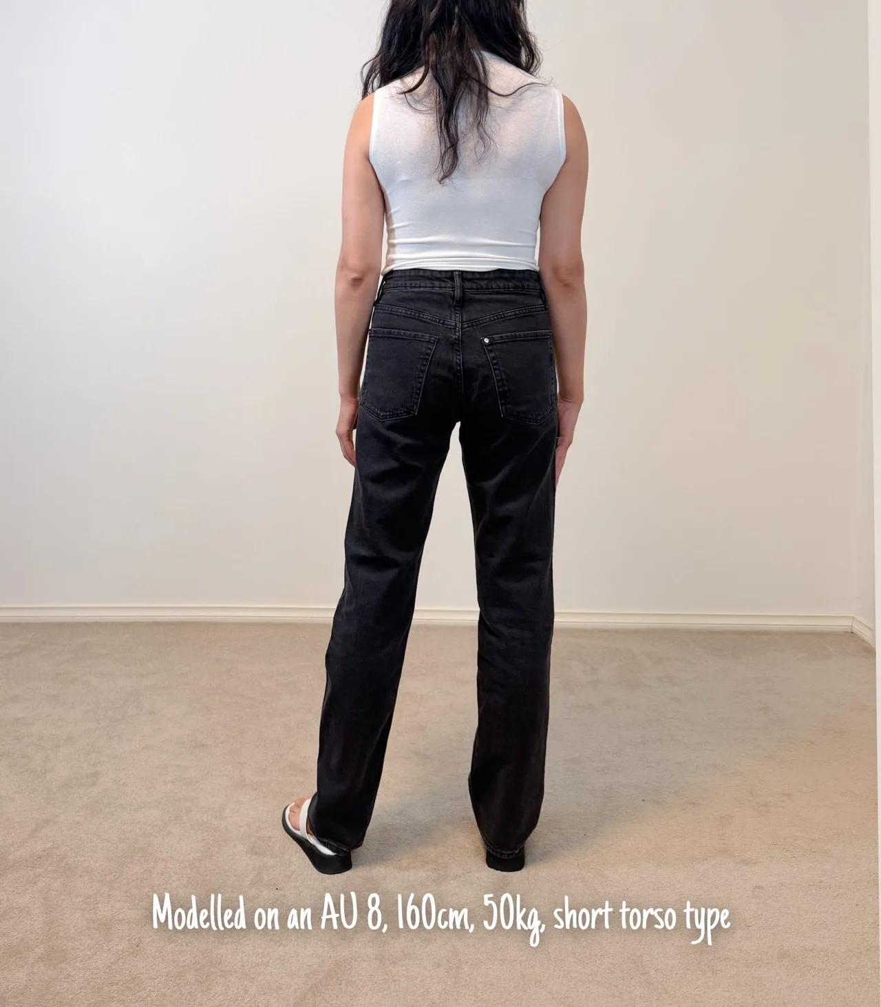 H&M High Rise Slim Straight Black Jeans - EU 34 — photo 2