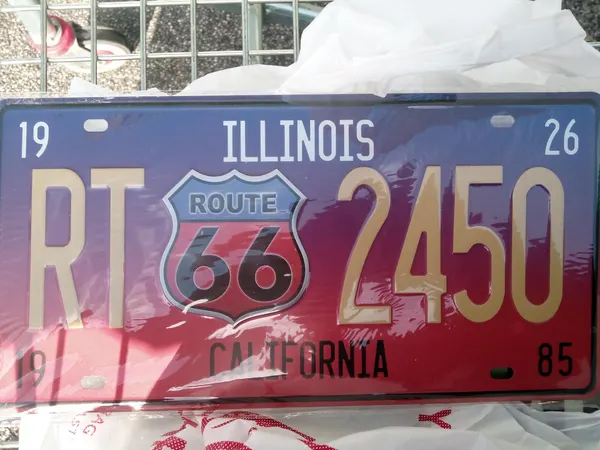 Route 66 license plate tin sign