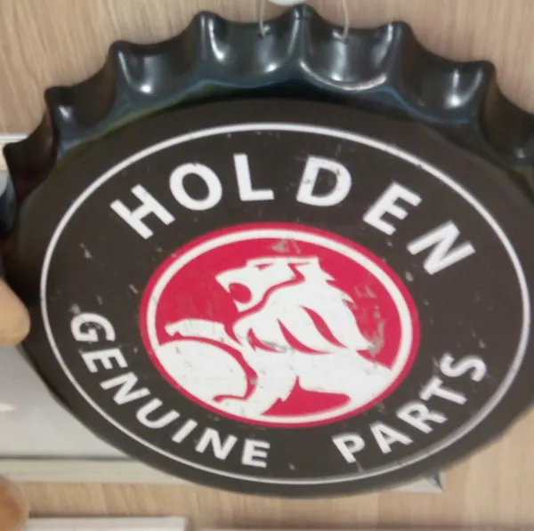 Holden genuine parts bottle Cap tin sign