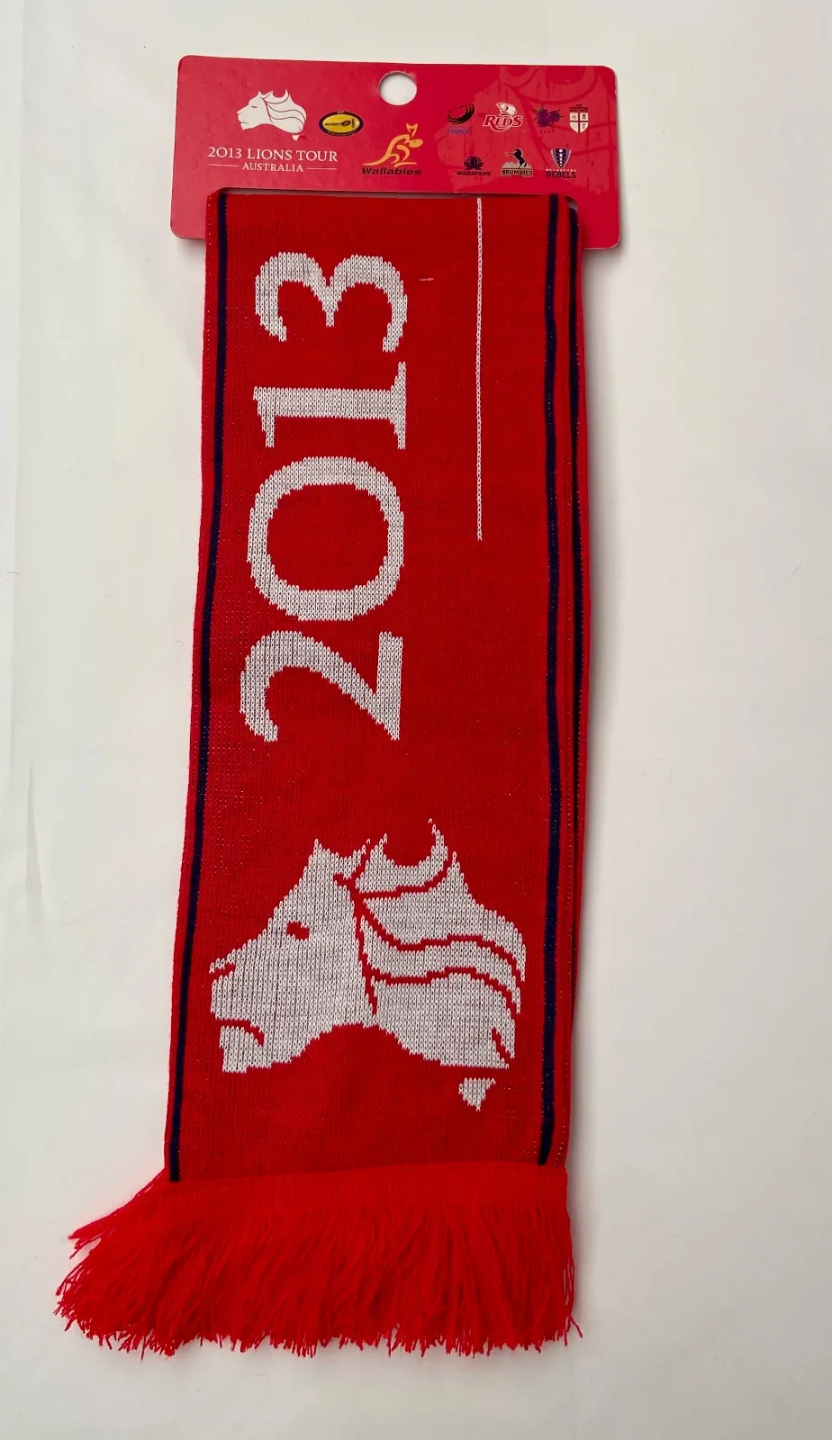 2 Lions Rugby 2013 Tour Scarf Wallabies Rugby Australia Red — photo 4