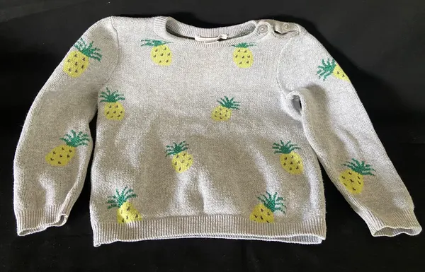 Country Road Baby 1-2 years Grey with Pineapples Cotton