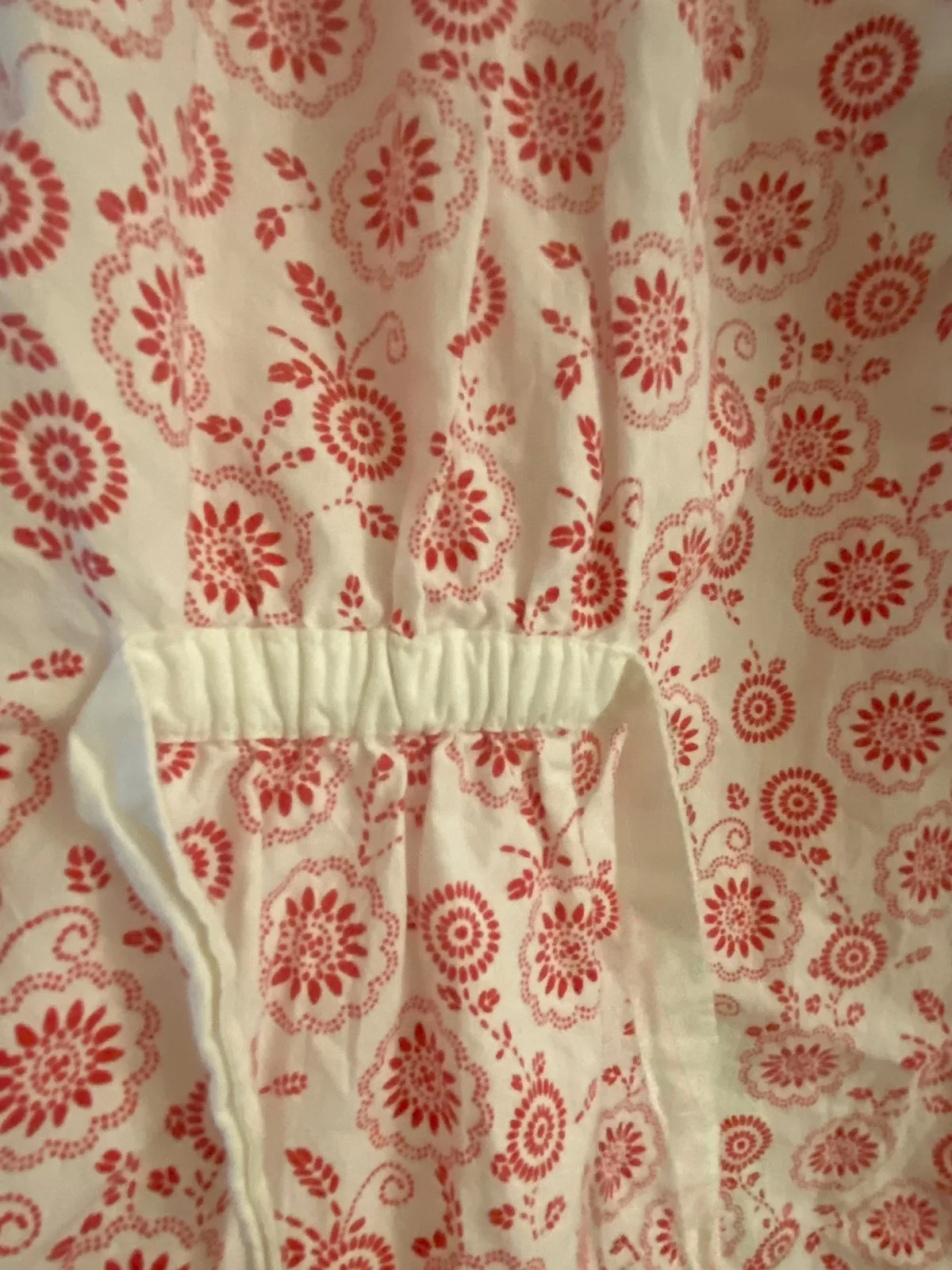 Gaia Dress Size 1 Organic Cotton Red and White Flower Pattern — photo 7
