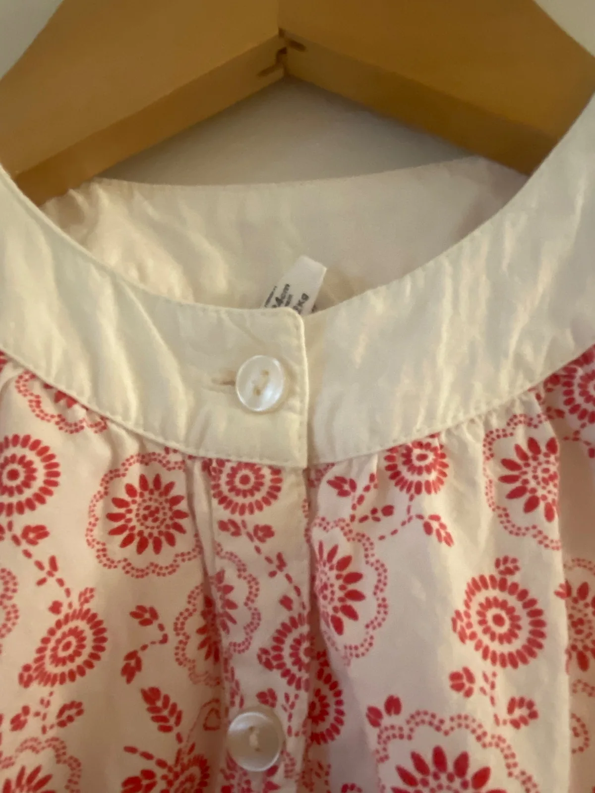 Gaia Dress Size 1 Organic Cotton Red and White Flower Pattern — photo 6