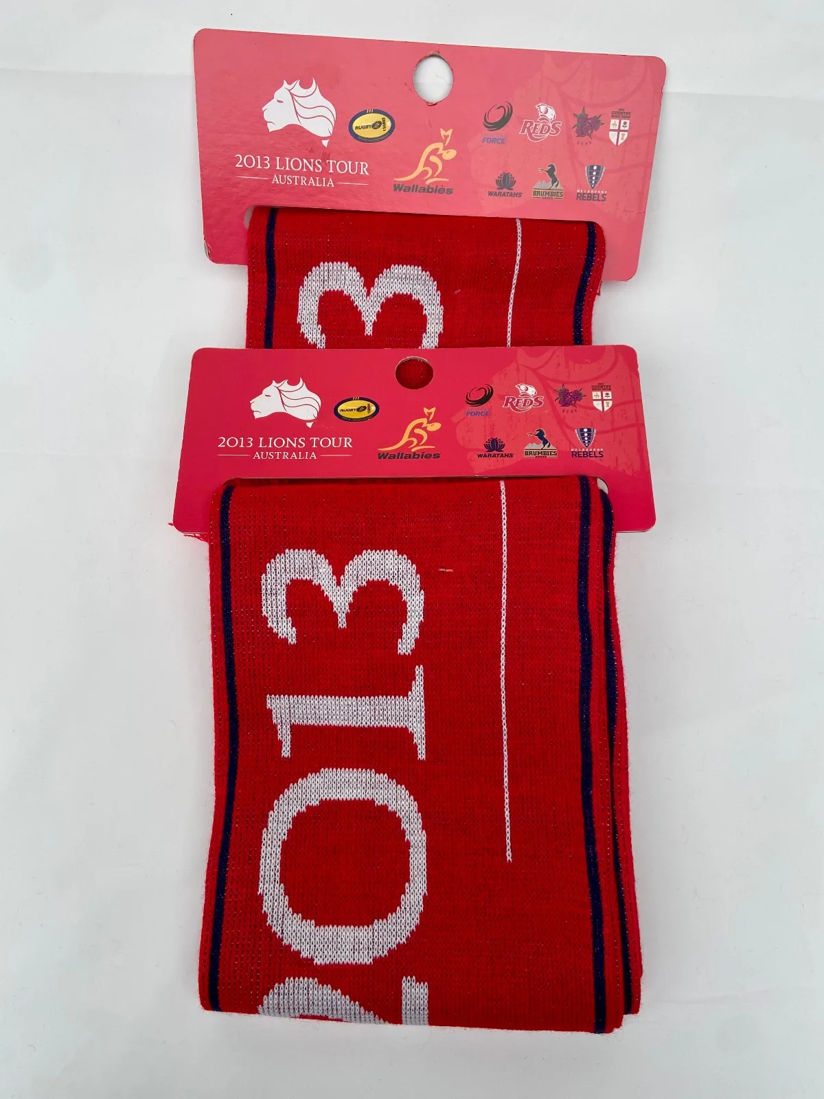 2 Lions Rugby 2013 Tour Scarf Wallabies Rugby Australia Red — photo 11