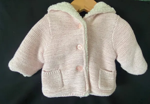 Baby Gap Pink Jacket With Bear Ears size 000 Very Good Condition