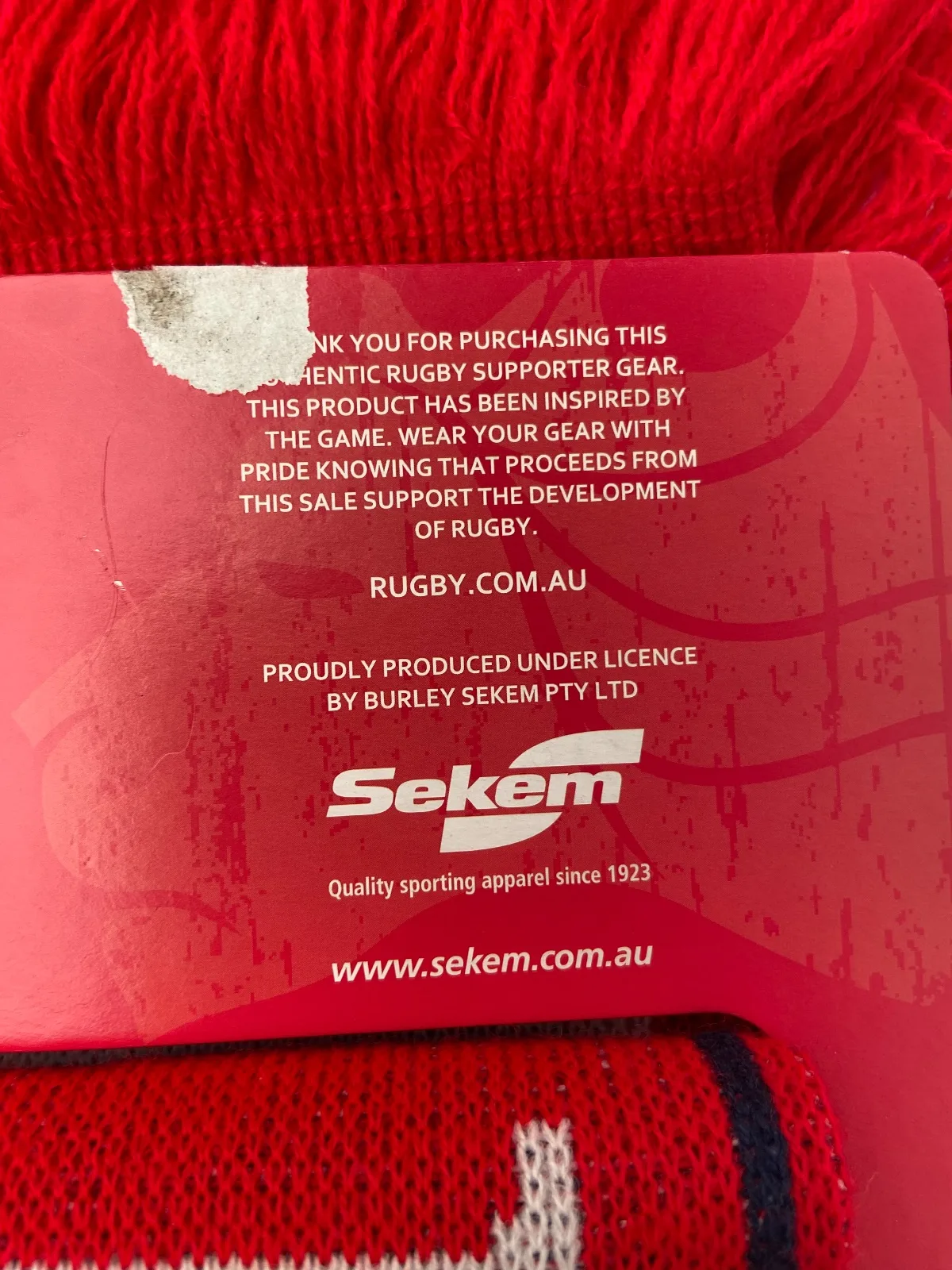 2 Lions Rugby 2013 Tour Scarf Wallabies Rugby Australia Red — photo 8