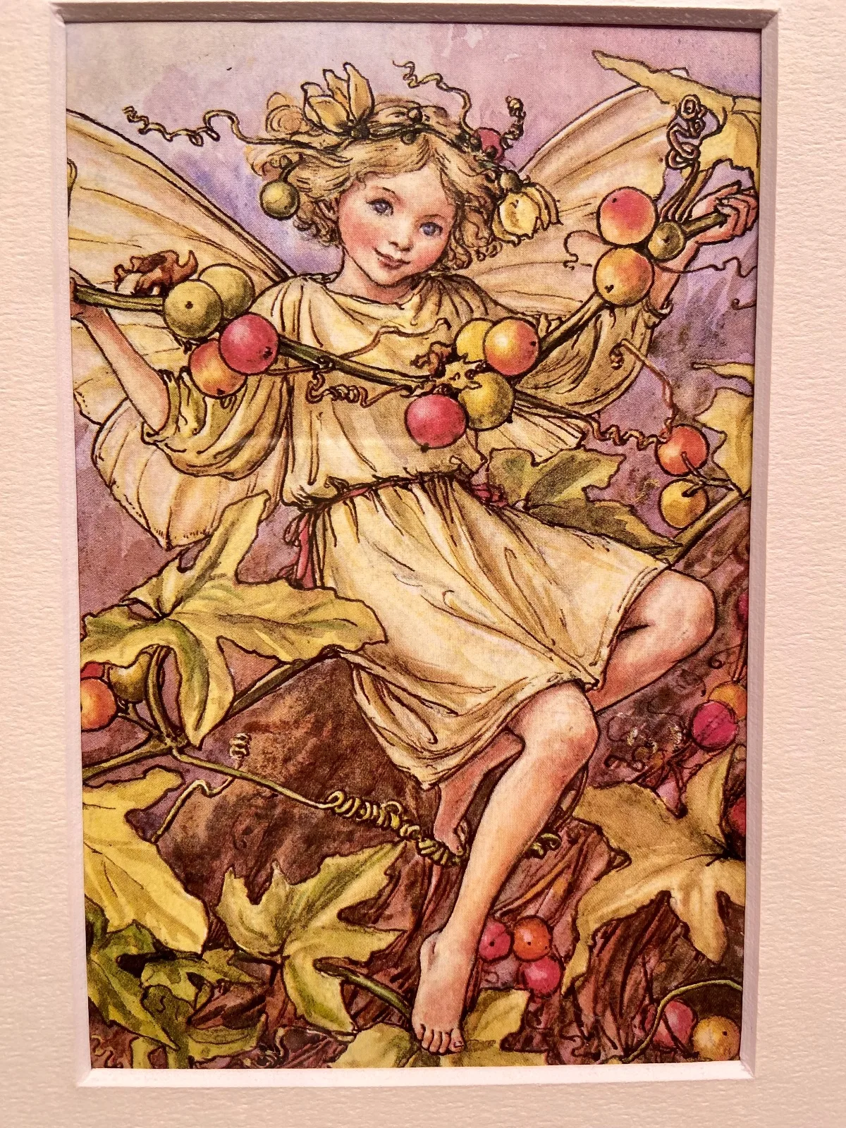 Vintage 1990 Flower Fairies Bookleaf in Wooden Frame Black and White Bryony — photo 3