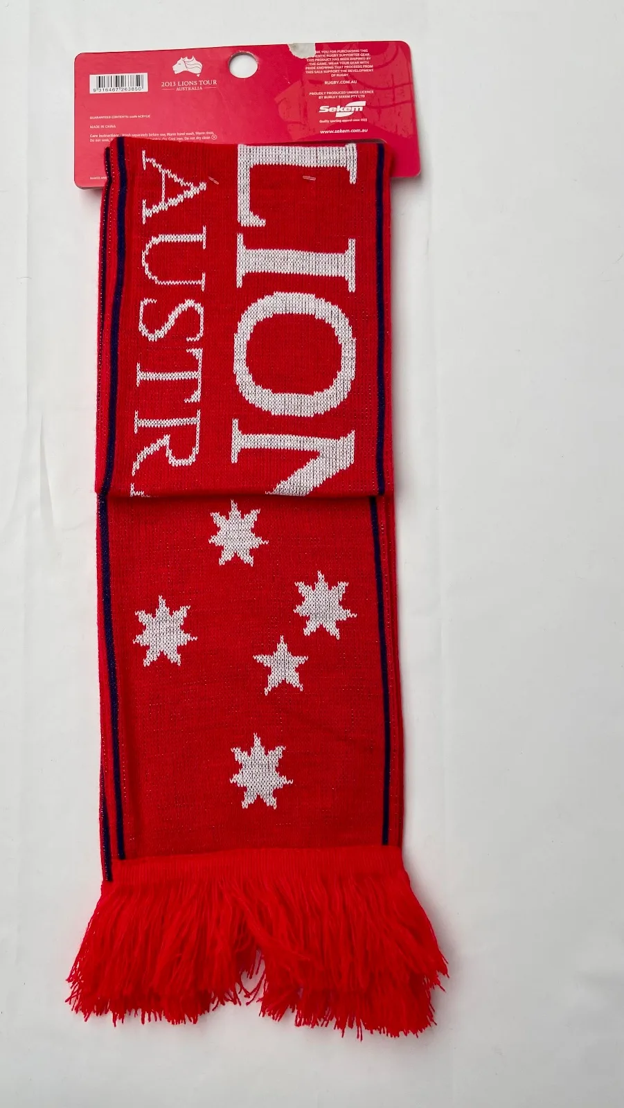 2 Lions Rugby 2013 Tour Scarf Wallabies Rugby Australia Red — photo 6