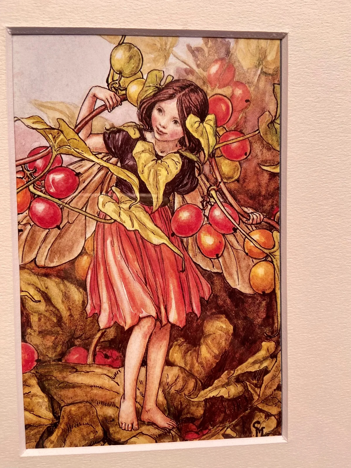 Vintage 1990 Flower Fairies Bookleaf in Wooden Frame Black and White Bryony — photo 4