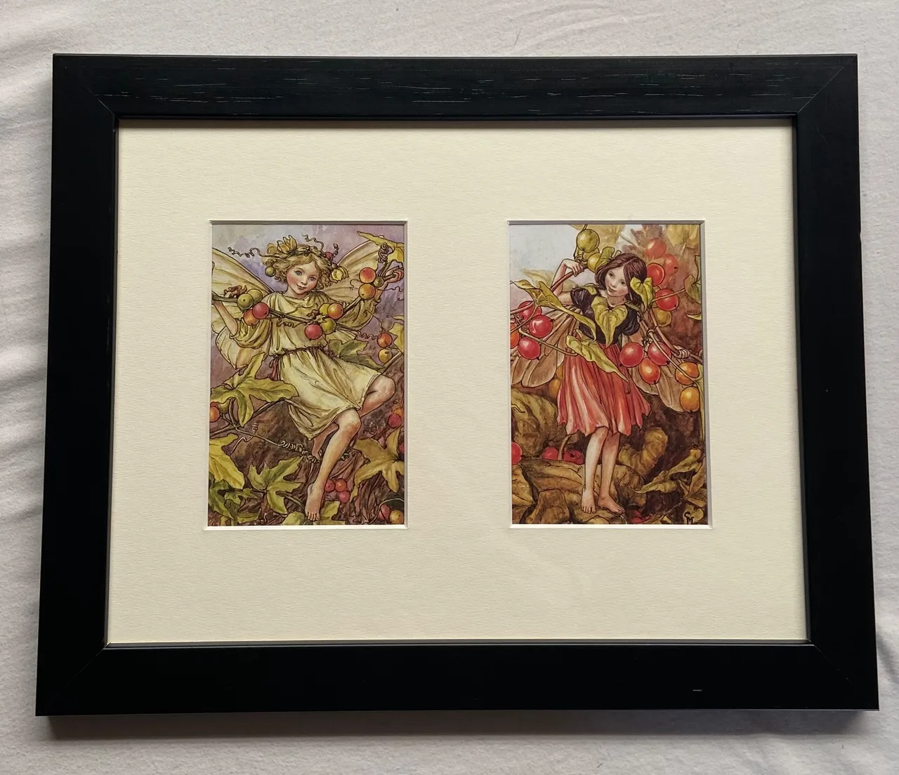 Vintage 1990 Flower Fairies Bookleaf in Wooden Frame Black and White Bryony — photo 7