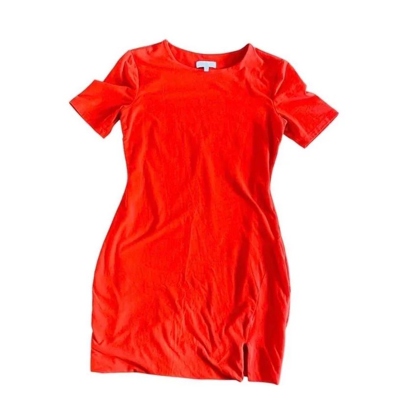 -Kookai red short-sleeve bodycon mini dress.app 10 – photo 2