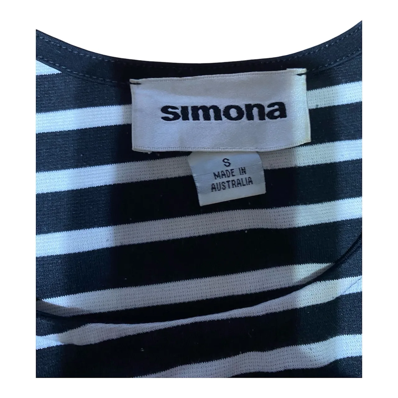 Simona Black & White Striped Sleeveless Bodycon Mini Dress Size S   Aus 10 – photo 4