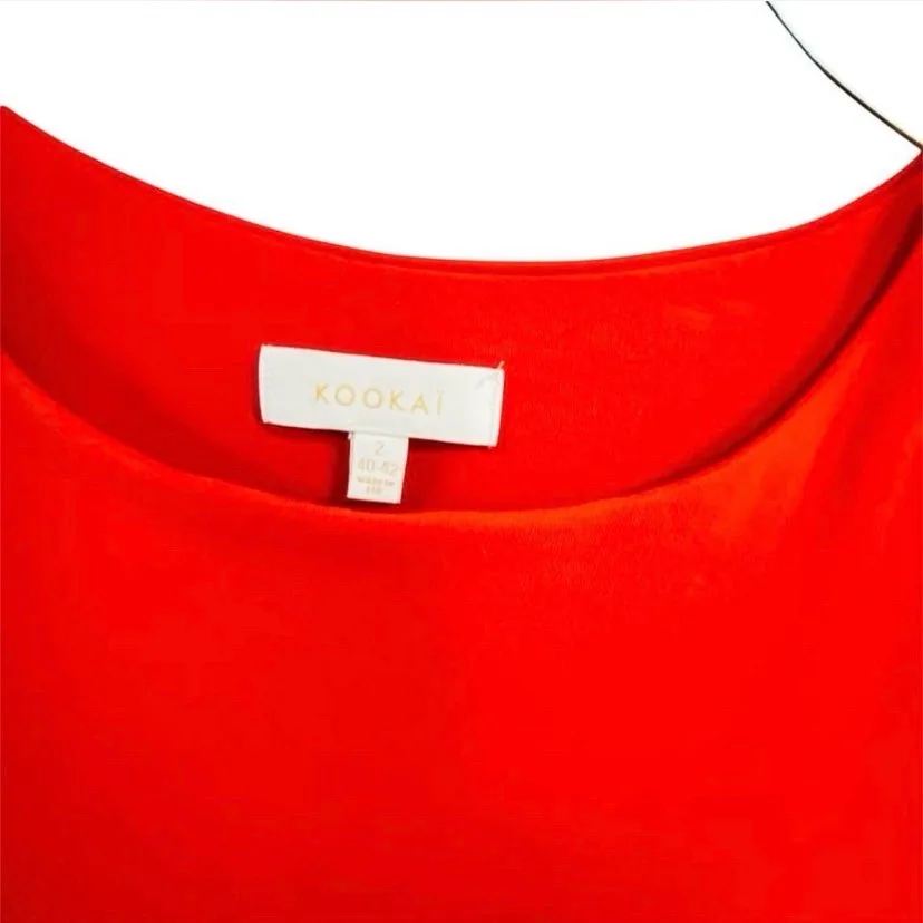 -Kookai red short-sleeve bodycon mini dress.app 10 – photo 4
