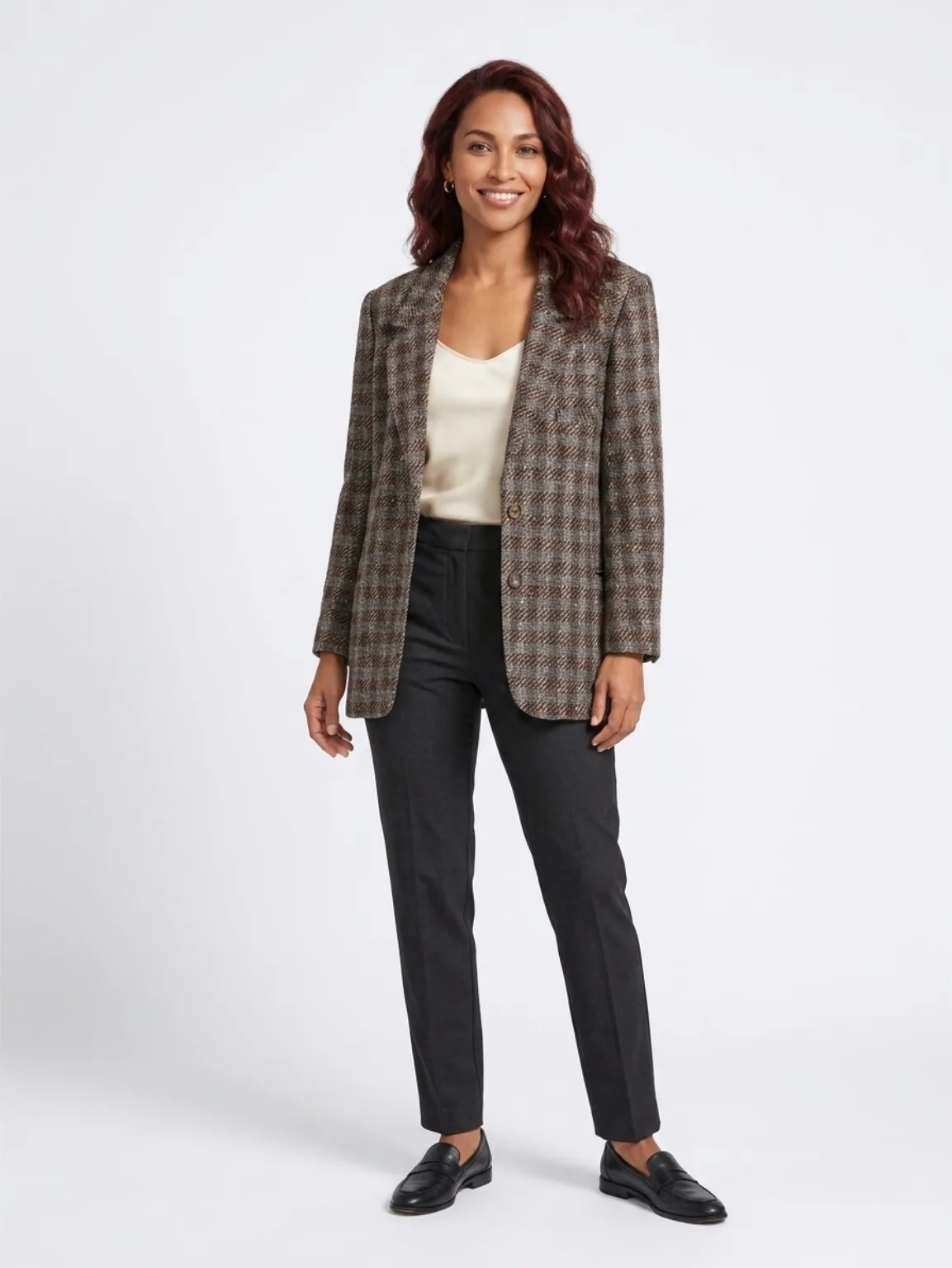 Vintage classic women's woven tweed jacket Size M-L — photo 3