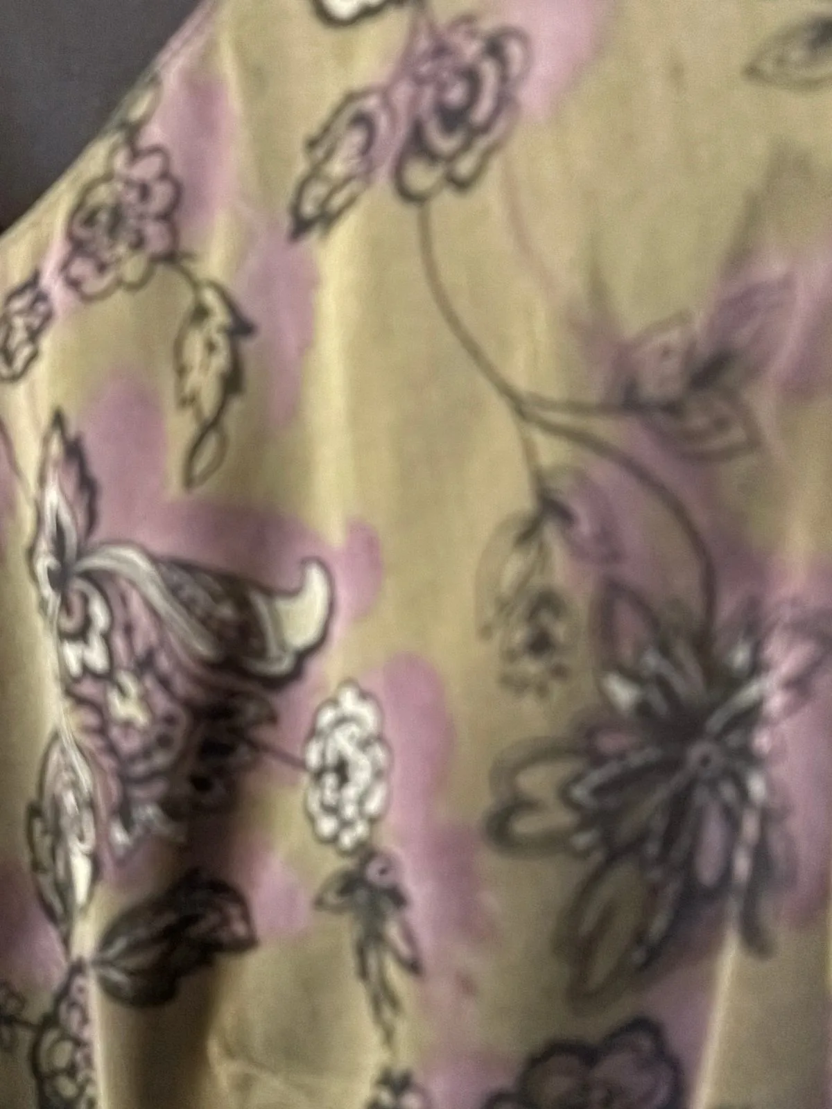 Vintage Handmade Dress Green/Purple Floral — photo 4