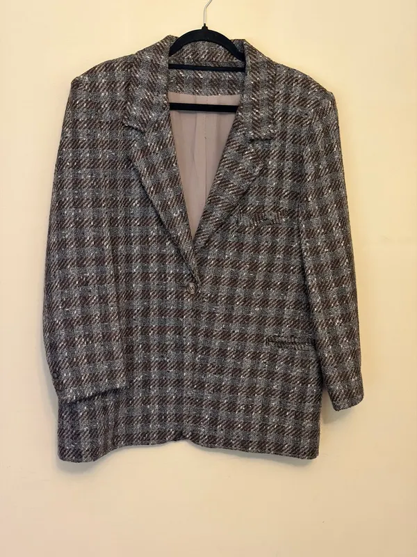 Vintage classic women's woven tweed jacket Size M-L