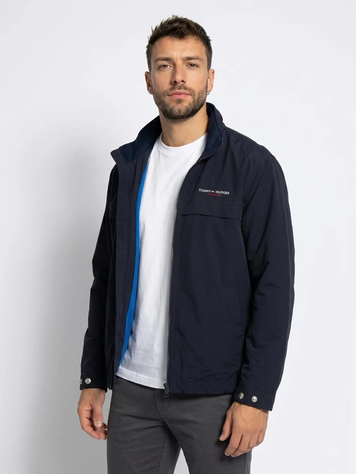 Tommy Hilfiger Windbreaker Jacket Men's Black Hooded Water Resistant — photo 2