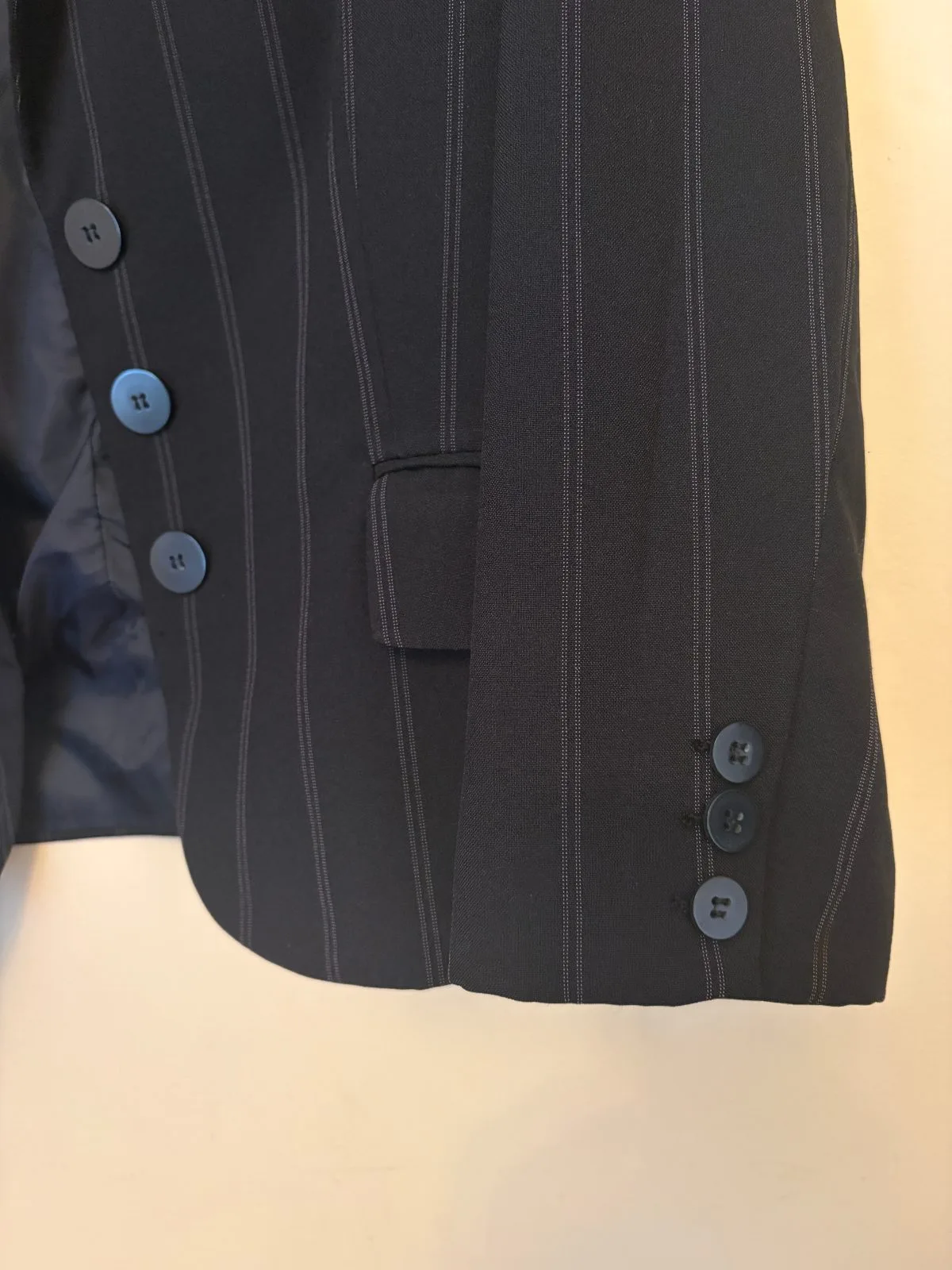 Vintage Navy striped hand tailored  jacket Size M — photo 3