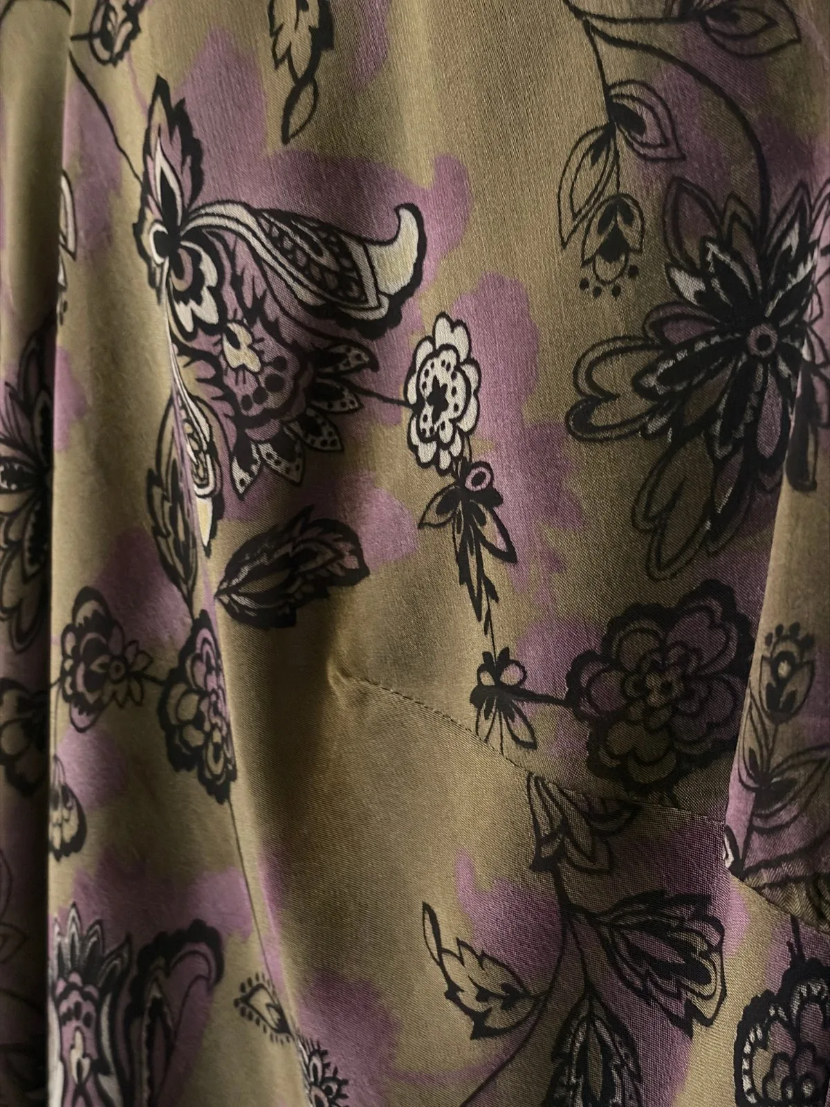 Vintage Handmade Dress Green/Purple Floral — photo 5