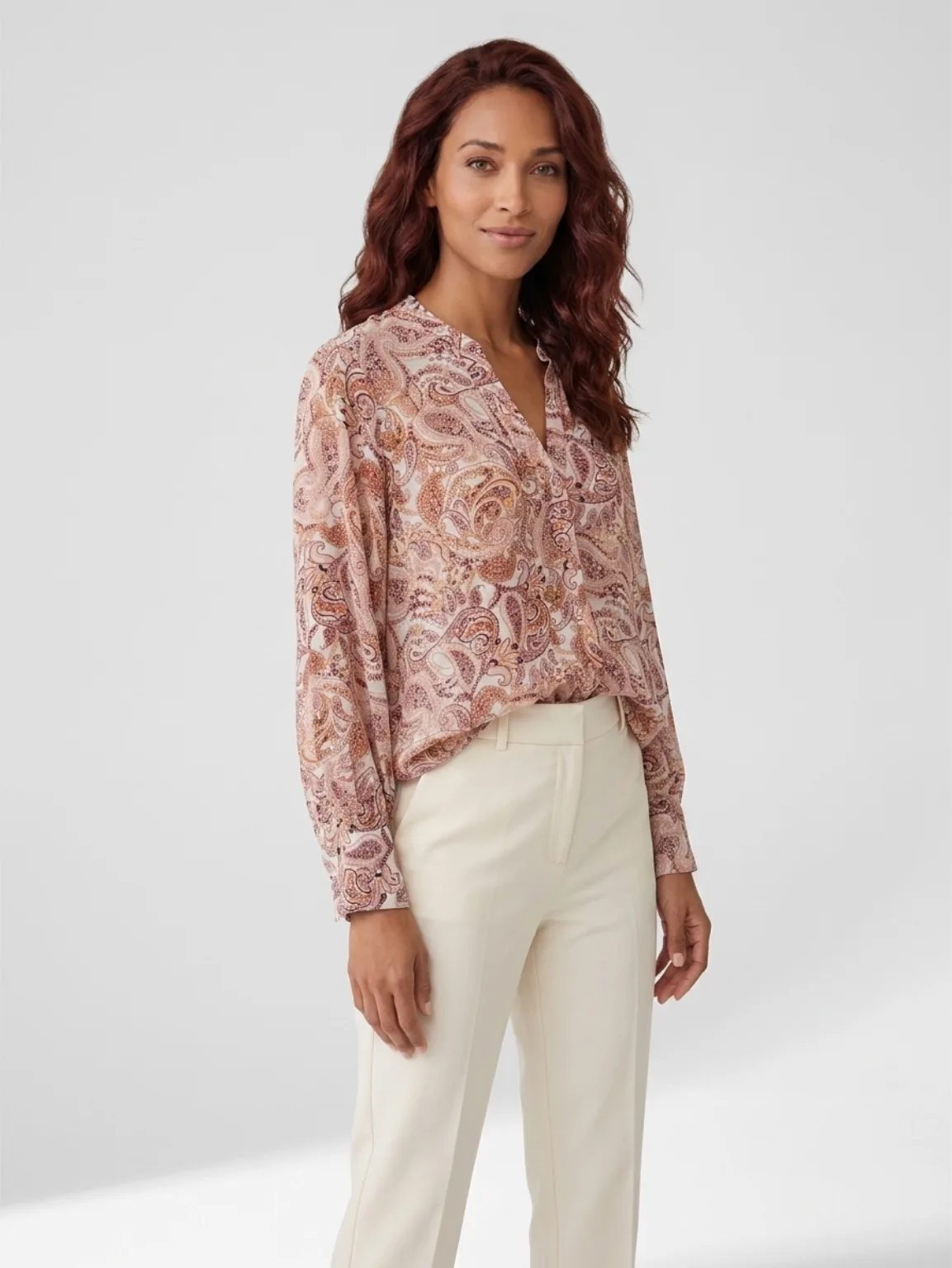Vintage Pink Paisley Blouse – Excellent Condition — photo 3