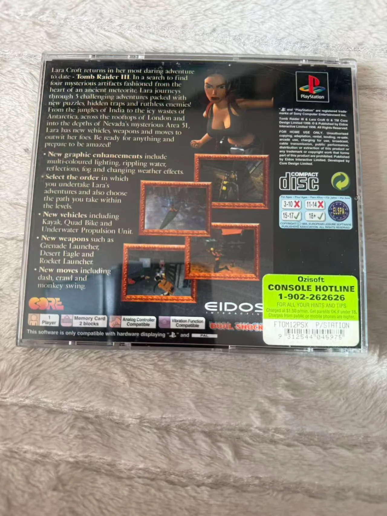 Tomb Raider 3 Adventures of Lara Croft - Sony Playstation 1 (PS1) Pal Tested&Wor — photo 2