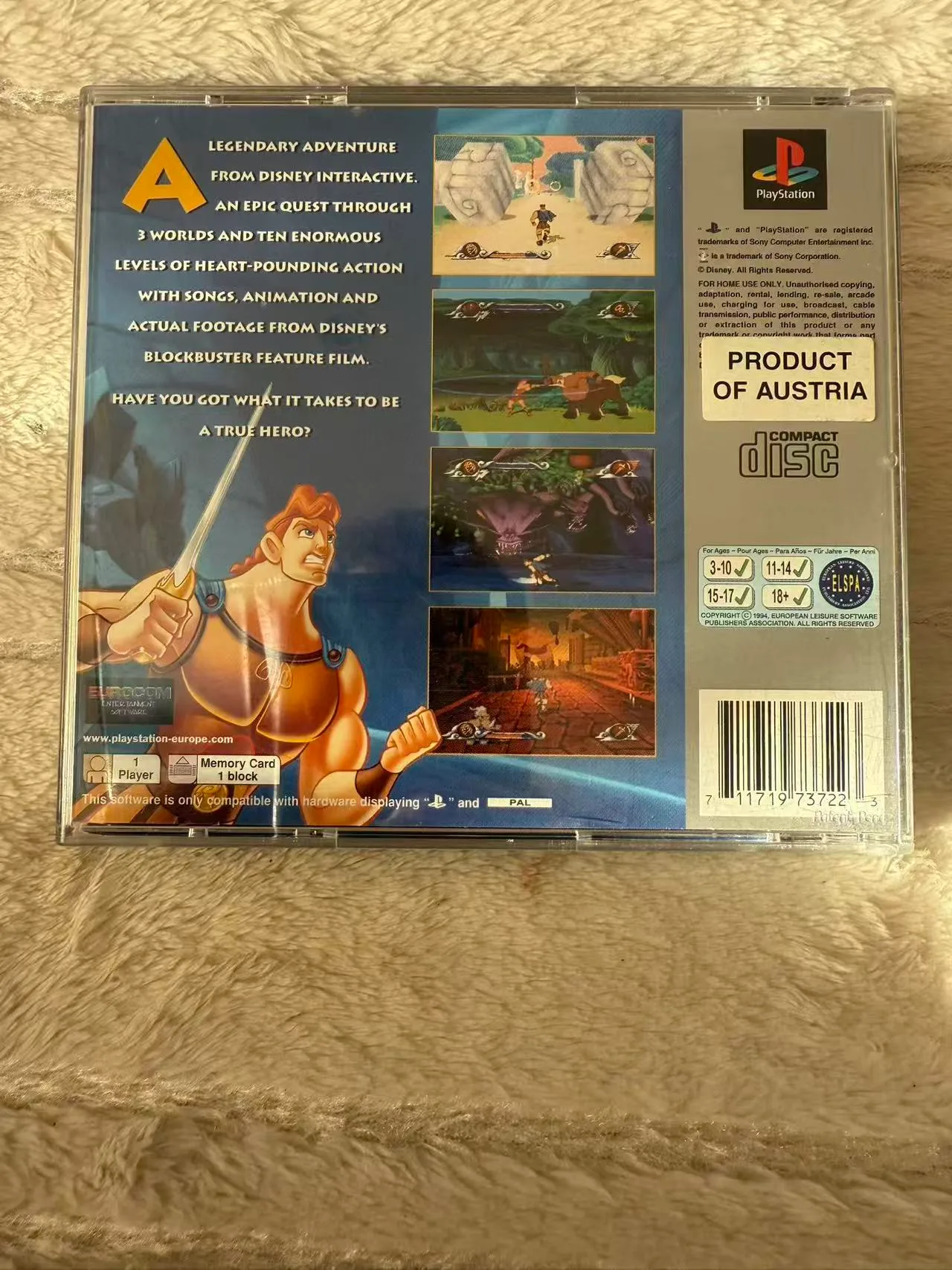 Disney's Action Game Featuring Hercules - Sony Playstation 1 (PS1) Pal Test&Work — photo 2