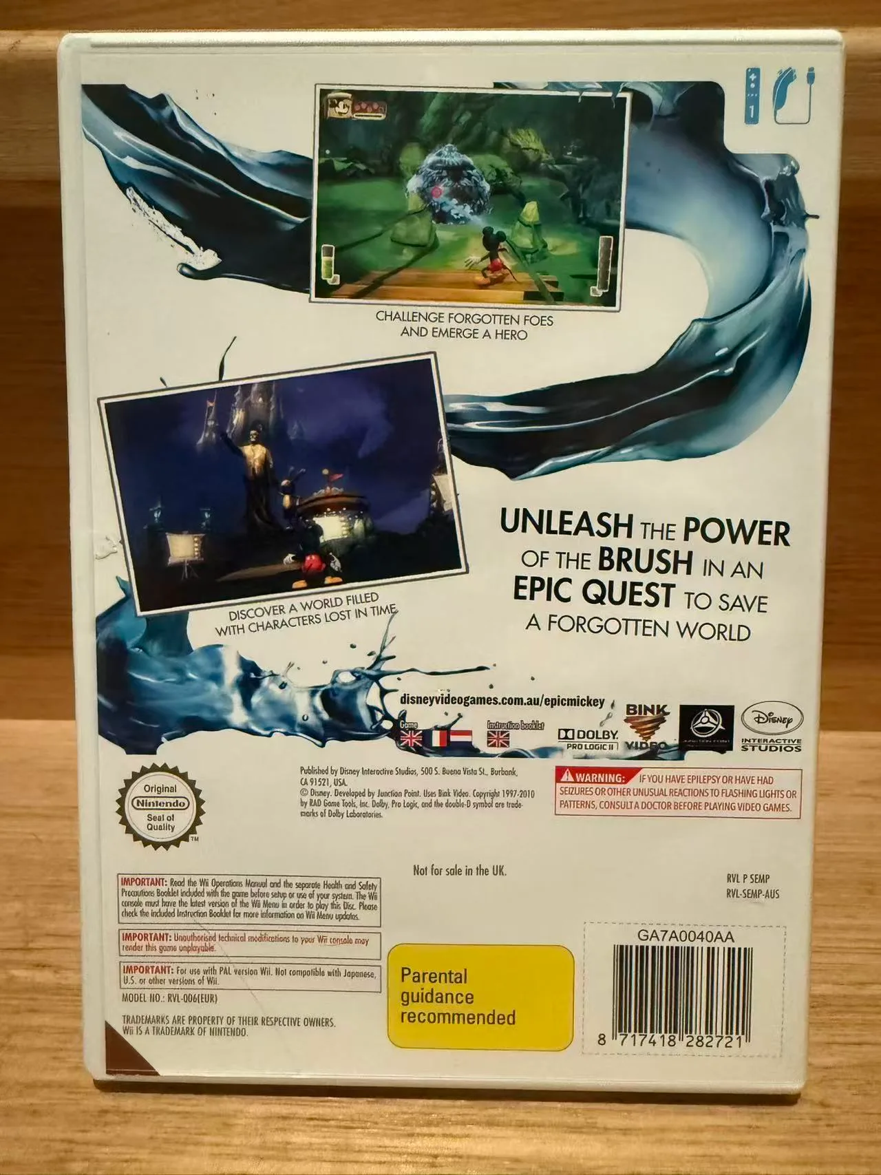 Disney Epic Mickey - Nintendo Wii/Wii U - Tested&Working - Genuine — photo 2