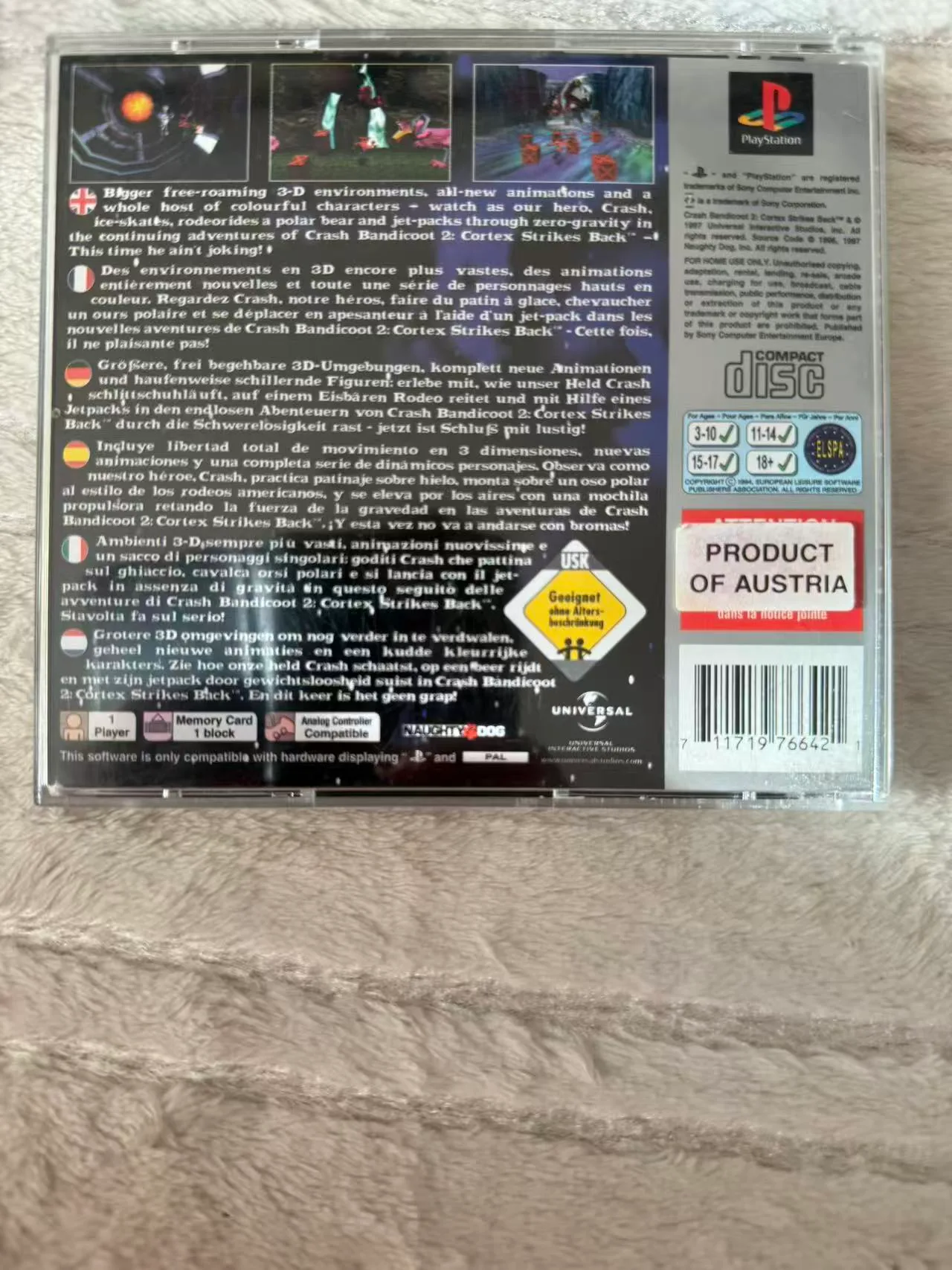 Crash Bandicoot 2 Cortex Strikes Back Sony Playstation 1 (PS1) Pal — photo 2