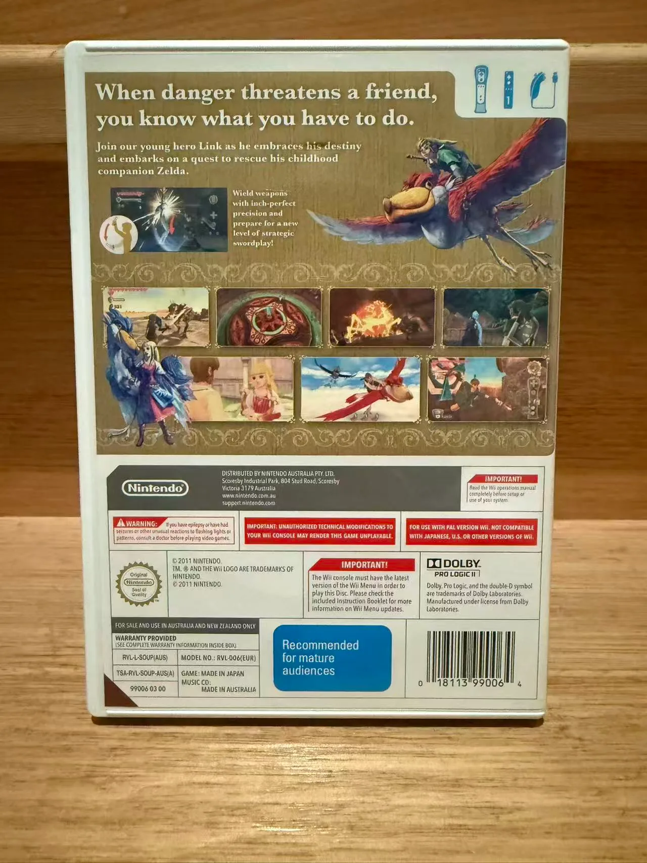 The Legend Of Zelda Skyward Sword Nintendo Wii/Wii U - Pal Aus - Tested&Working — photo 2