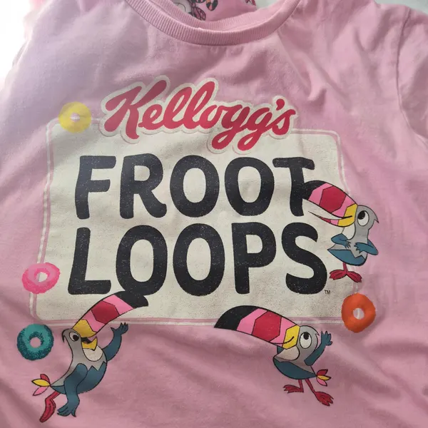 Kellogg's Pyjamas Pink Froot Loops  Toocan Sam Tony The Tiger Snap Cracle & Pop