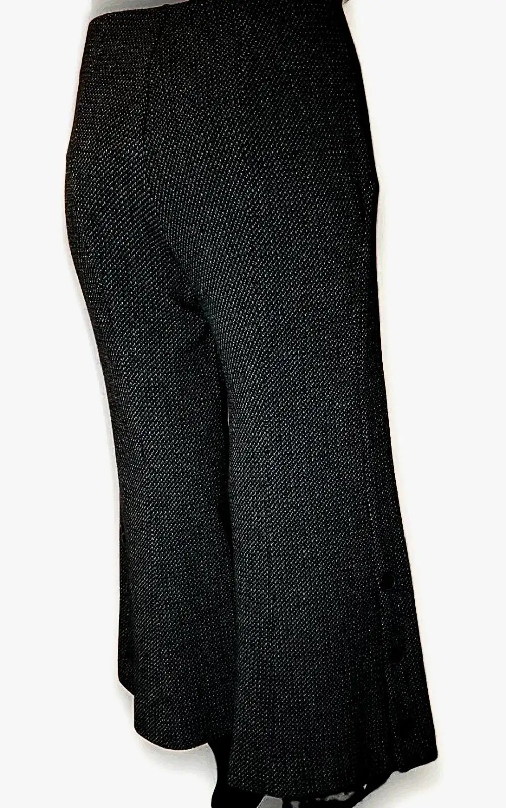 Veronika Maine Birdseye Knit Pants Womens 10 Cropped Flare Button Cuff Trousers – photo 4