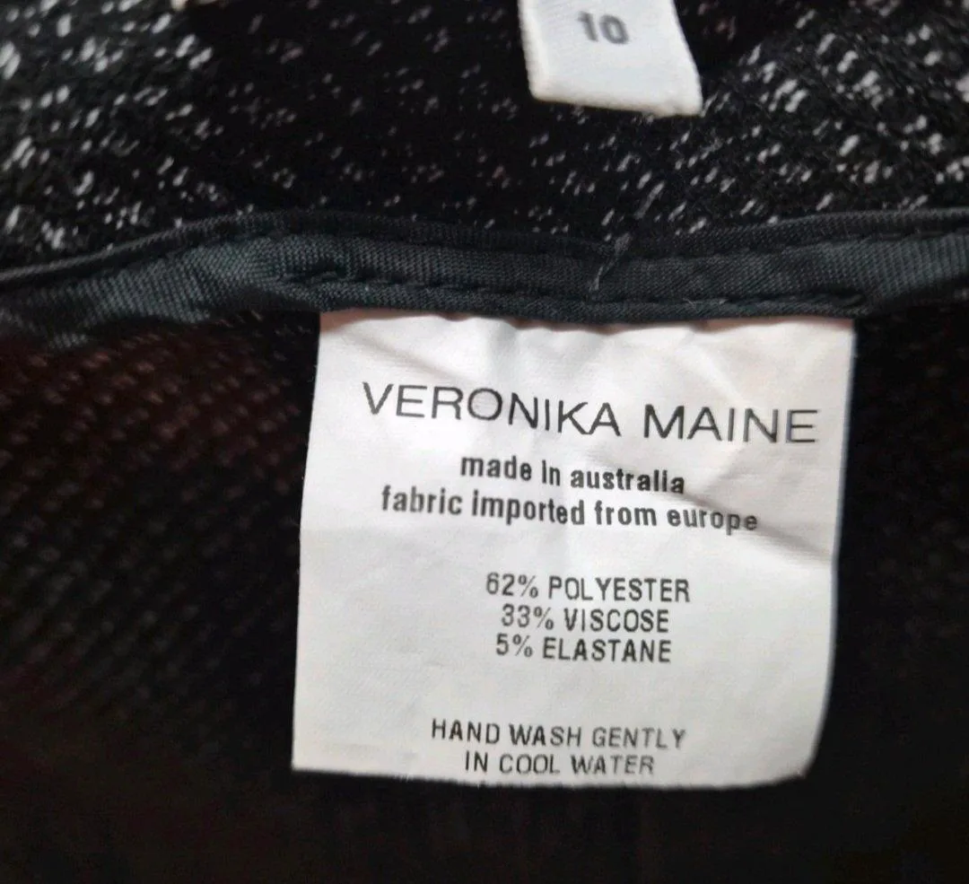 Veronika Maine Birdseye Knit Pants Womens 10 Cropped Flare Button Cuff Trousers – photo 12