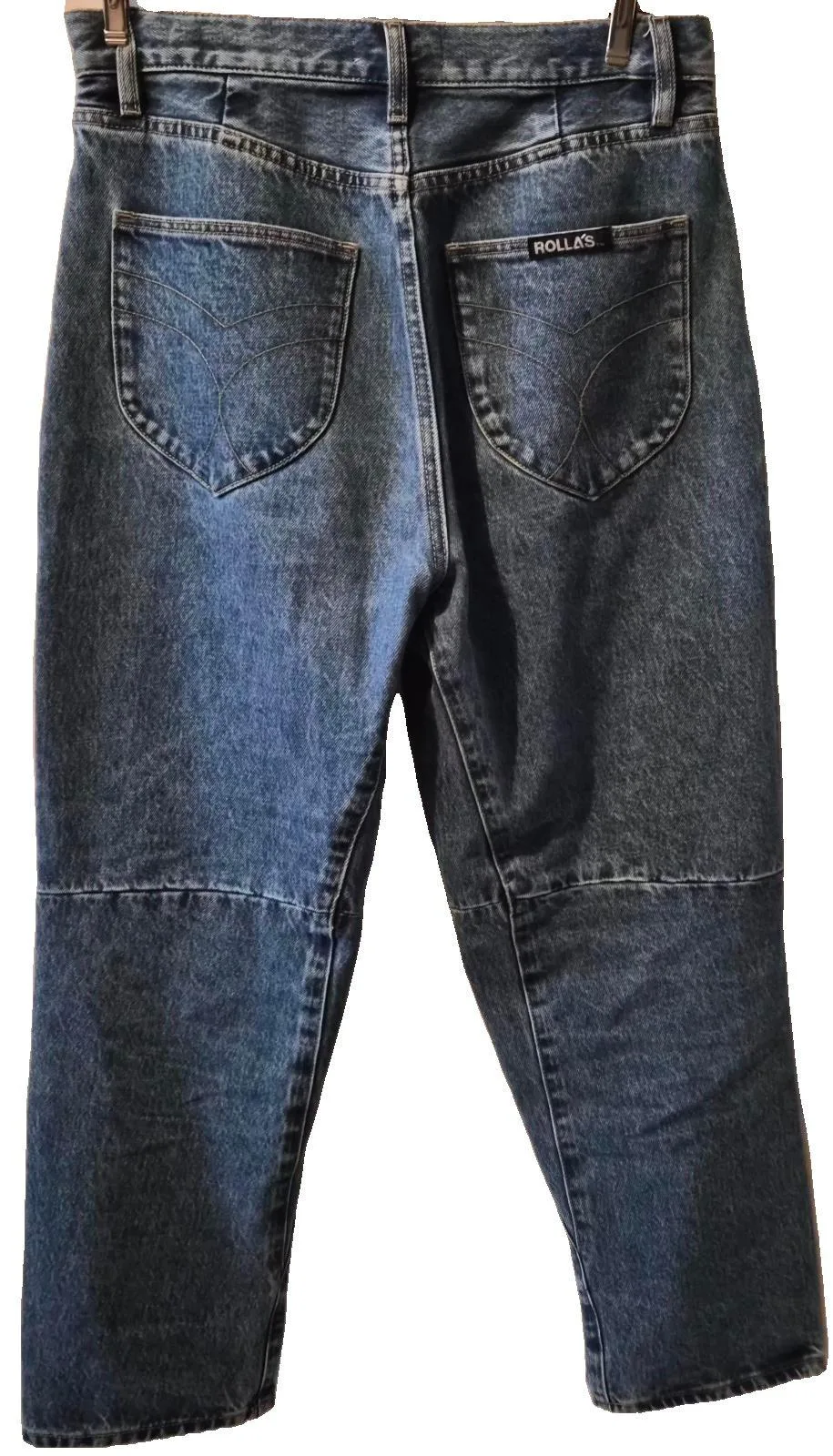 Rollas Mimi Jeans 27 9 High Waisted Tapered Barrel Leg Rigid Blue Button Fly Vtg – photo 9