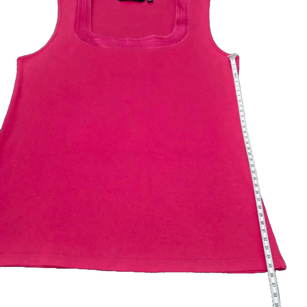 Marco Polo Red Singlet Tank Top Size M 100% Cotton 100% Silk Trim Layering Basic – photo 7