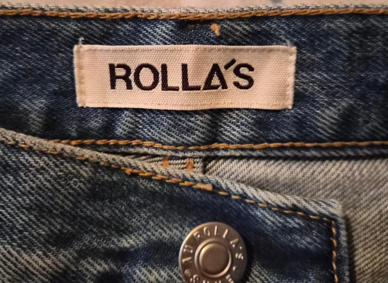 Rollas Mimi Jeans 27 9 High Waisted Tapered Barrel Leg Rigid Blue Button Fly Vtg – photo 2