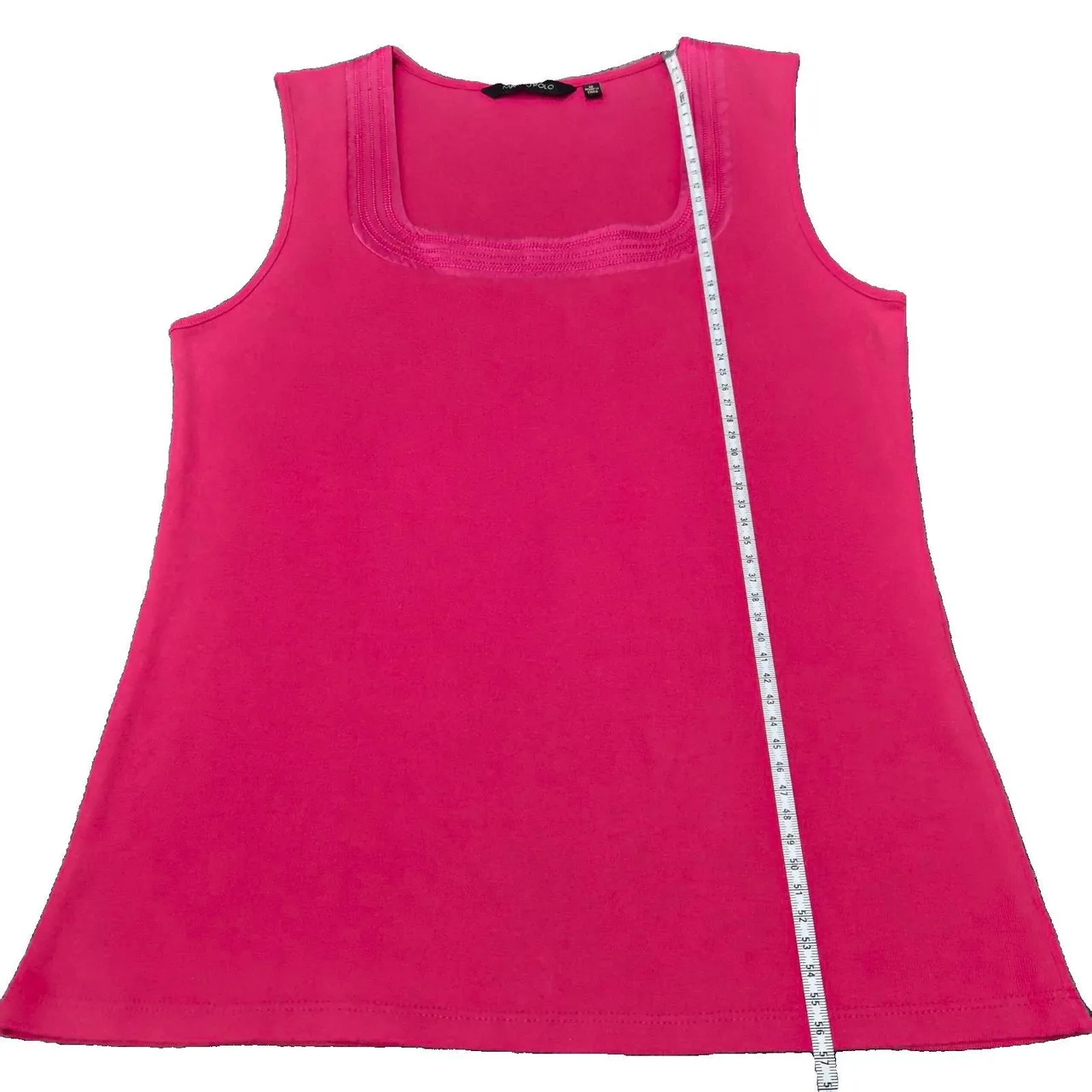 Marco Polo Red Singlet Tank Top Size M 100% Cotton 100% Silk Trim Layering Basic – photo 8