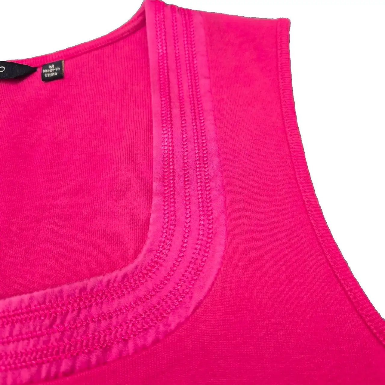 Marco Polo Red Singlet Tank Top Size M 100% Cotton 100% Silk Trim Layering Basic – photo 3