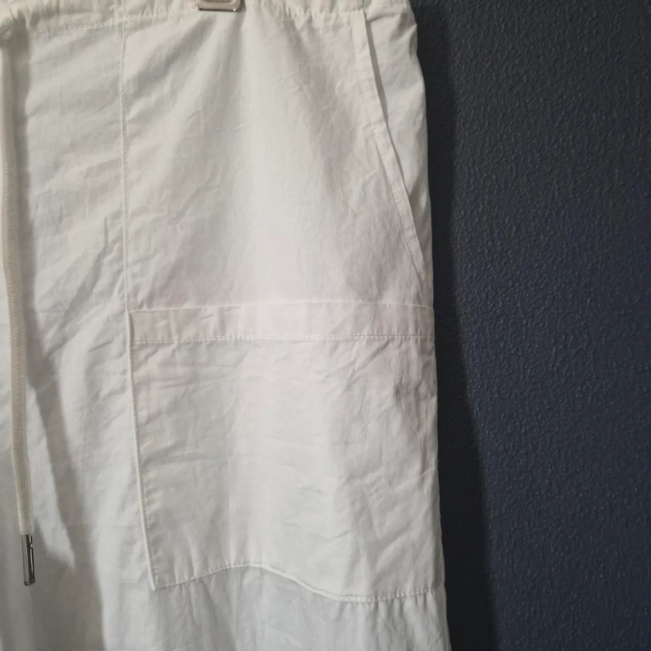 Princess Polly Womens 8 White 100% Cotton Wide Leg Utility Pants Drawstring Carg – photo 5