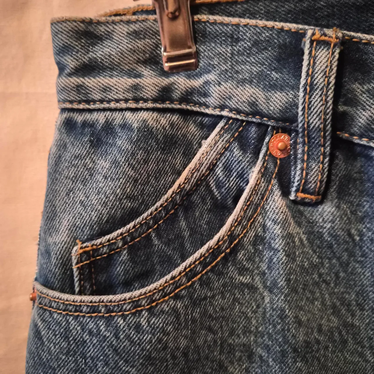 Rollas Mimi Jeans 27 9 High Waisted Tapered Barrel Leg Rigid Blue Button Fly Vtg – photo 3
