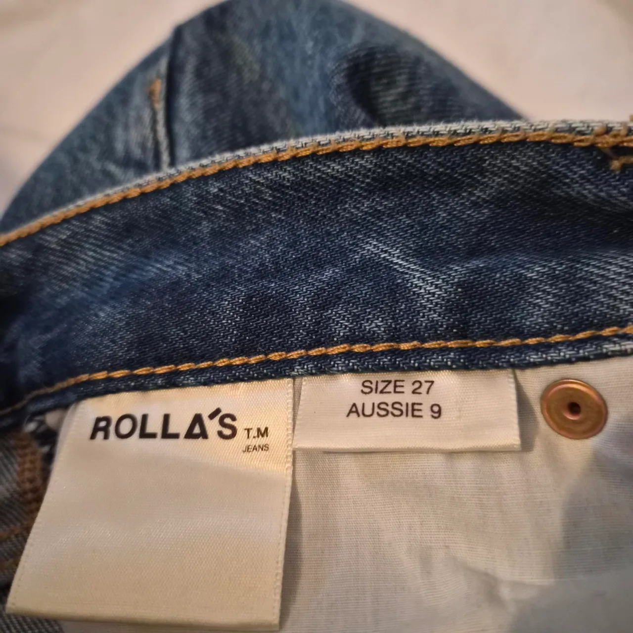 Rollas Mimi Jeans 27 9 High Waisted Tapered Barrel Leg Rigid Blue Button Fly Vtg – photo 10