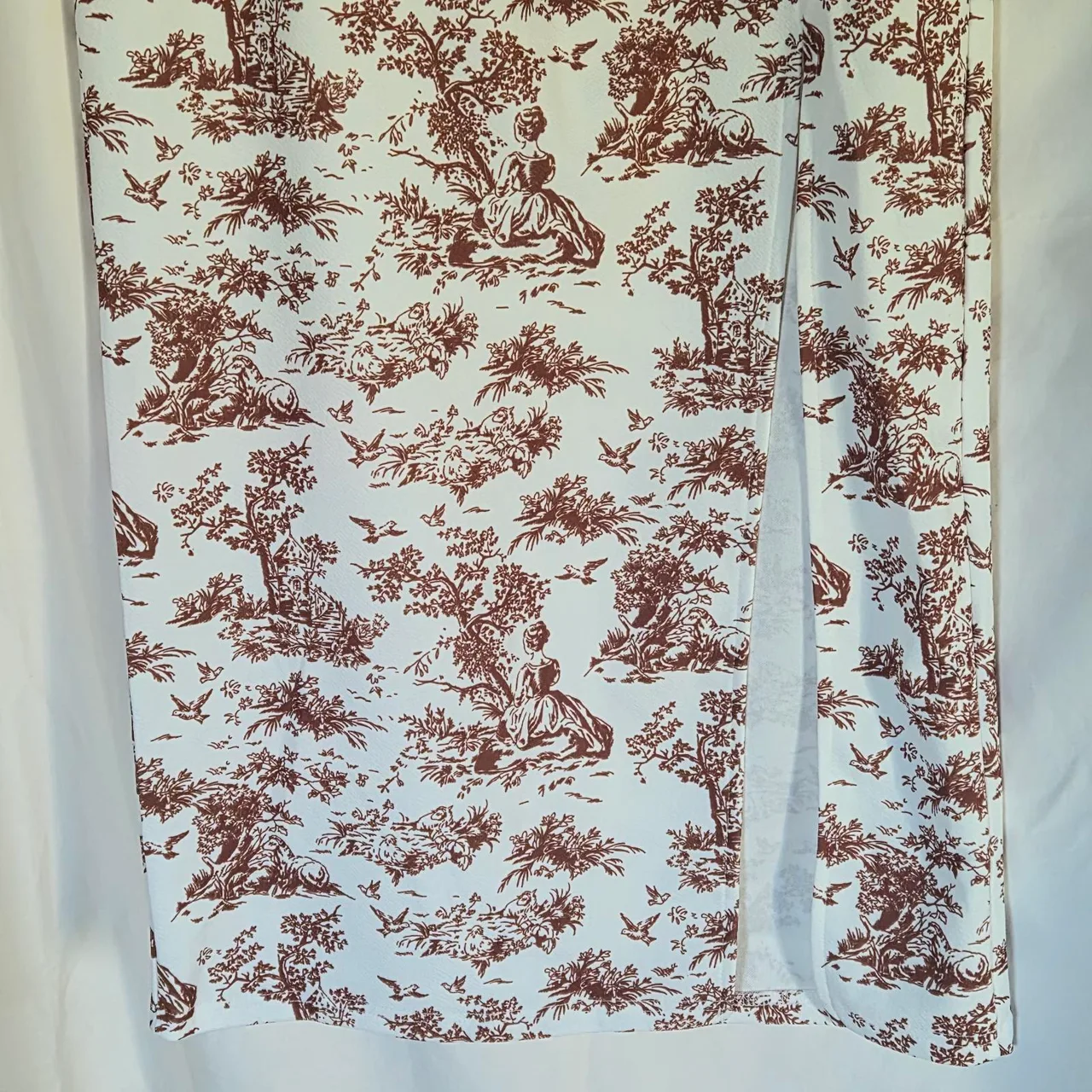 SHEIN MOD Co Ord 2 Piece L 12 14 Brown Toile De Jouy Corset Maxi Skirt BNWT New – photo 11