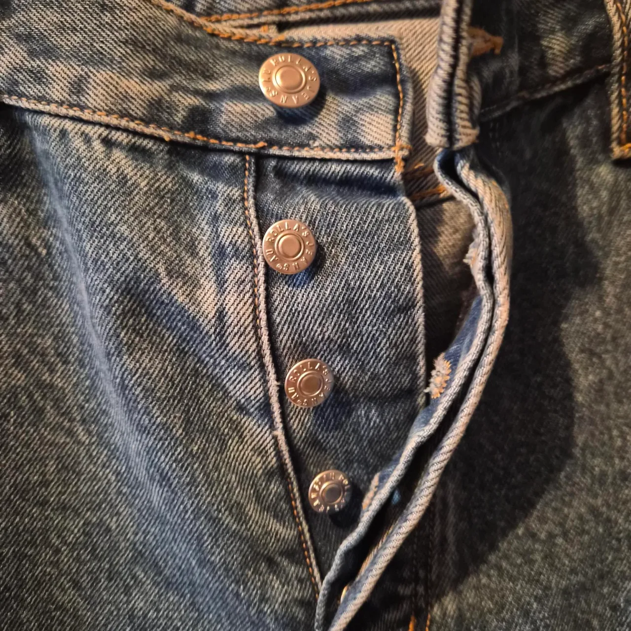 Rollas Mimi Jeans 27 9 High Waisted Tapered Barrel Leg Rigid Blue Button Fly Vtg – photo 4